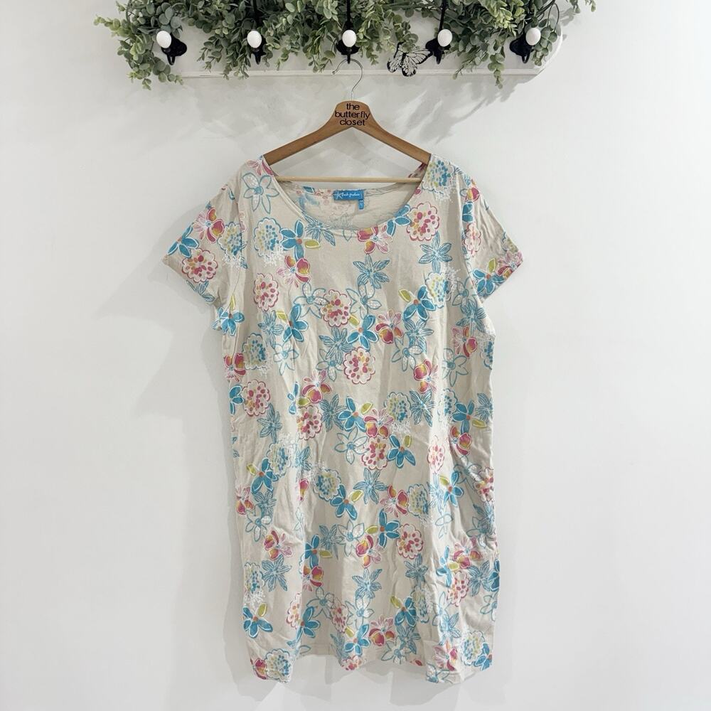 Fresh Produce multicolor floral beachy shirt dress Sz 1X G-5343